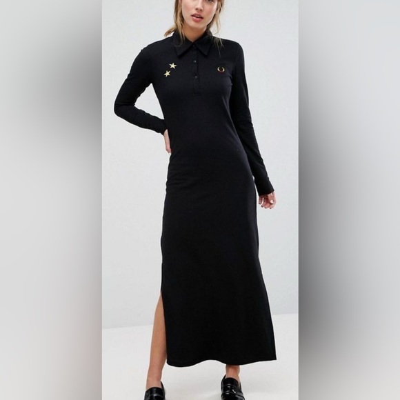 Fred Perry Bella Freud Pique Maxi Dress - Picture 1 of 6